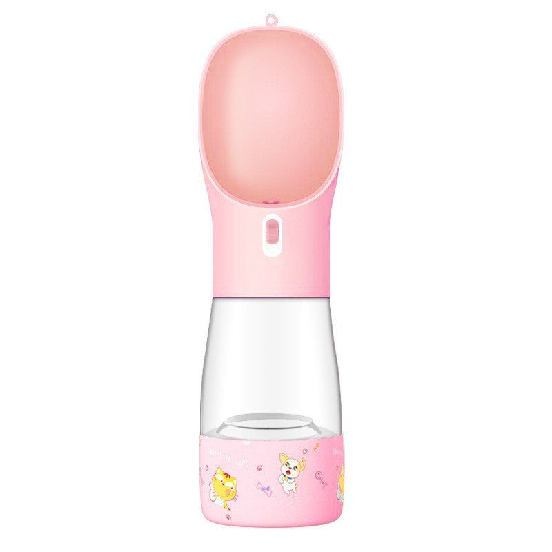 Comedero y bebedero portátil para mascotas, ideal para viajes y actividades al aire libre.