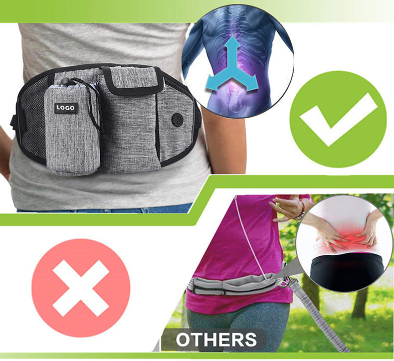 Bolsa de cintura para entrenamiento de perros con manos libres, correa para caminar, bolsas de almacenamiento.