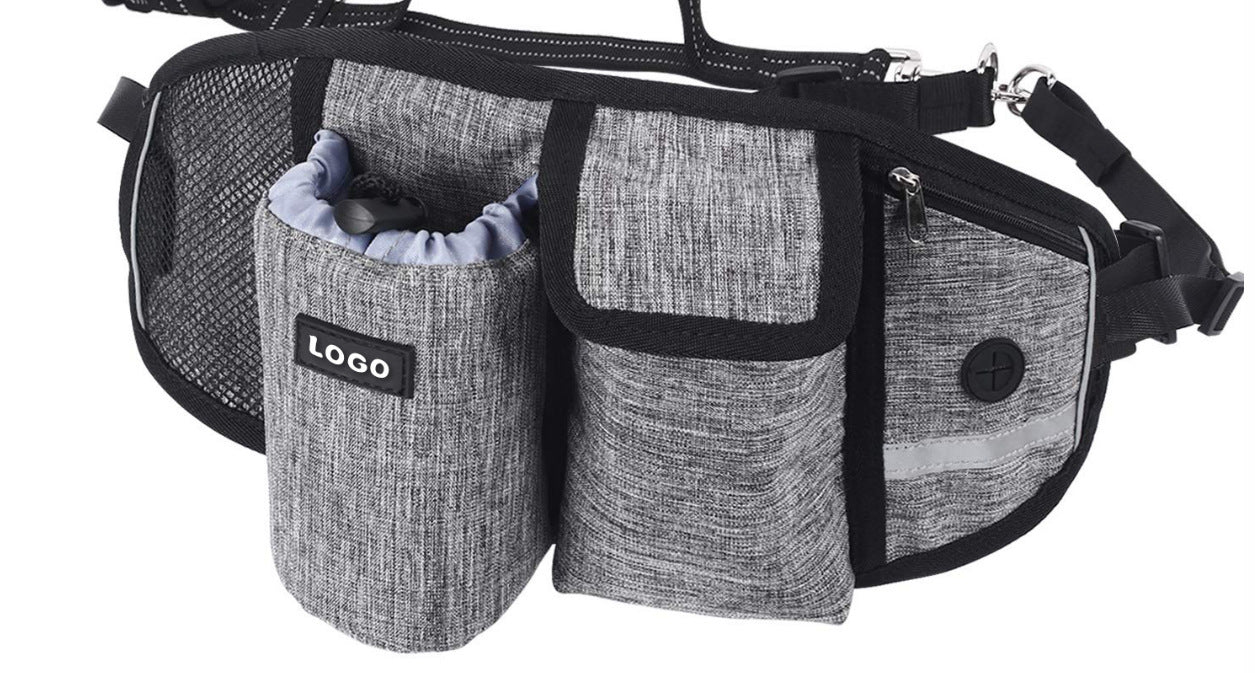 Bolsa de cintura para entrenamiento de perros con manos libres, correa para caminar, bolsas de almacenamiento.