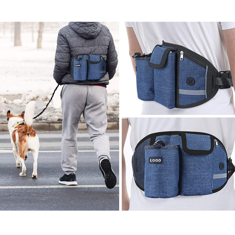 Bolsa de cintura para entrenamiento de perros con manos libres, correa para caminar, bolsas de almacenamiento.