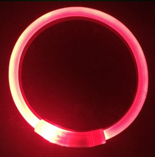 Wiederaufladbares LED-Hundehalsband mit USB-Anschluss, ideal für die Nacht, mit Teddy-Golden-Retriever-Design.