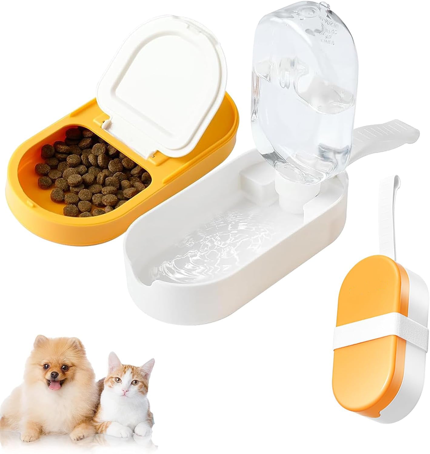 2-in-1-Trinkflasche und Futternapf für Hunde. Ideal für Wanderungen und Reisen. Auch als Wassernapf für Katzen und andere Haustiere geeignet.