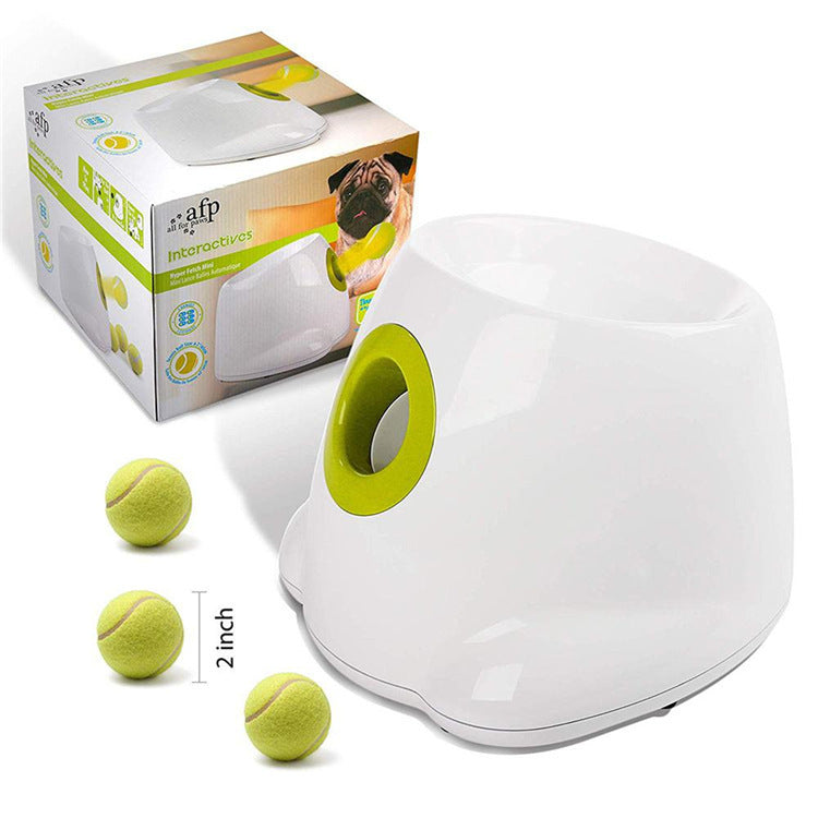 Automatic interactive ball launcher for pets.