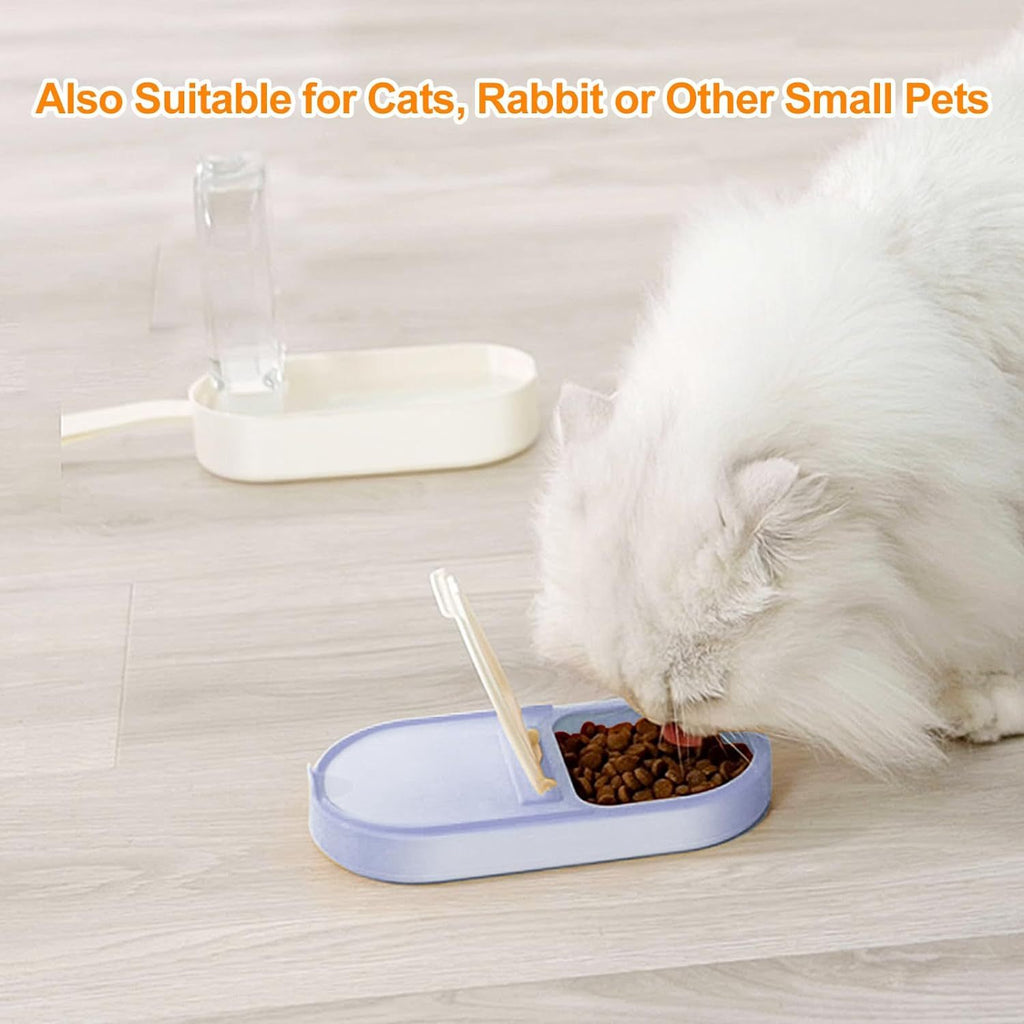 2-in-1 dog water bottle and feeder. Ideal for hiking and travel. Also suitable as a water bowl for cats and other pets.