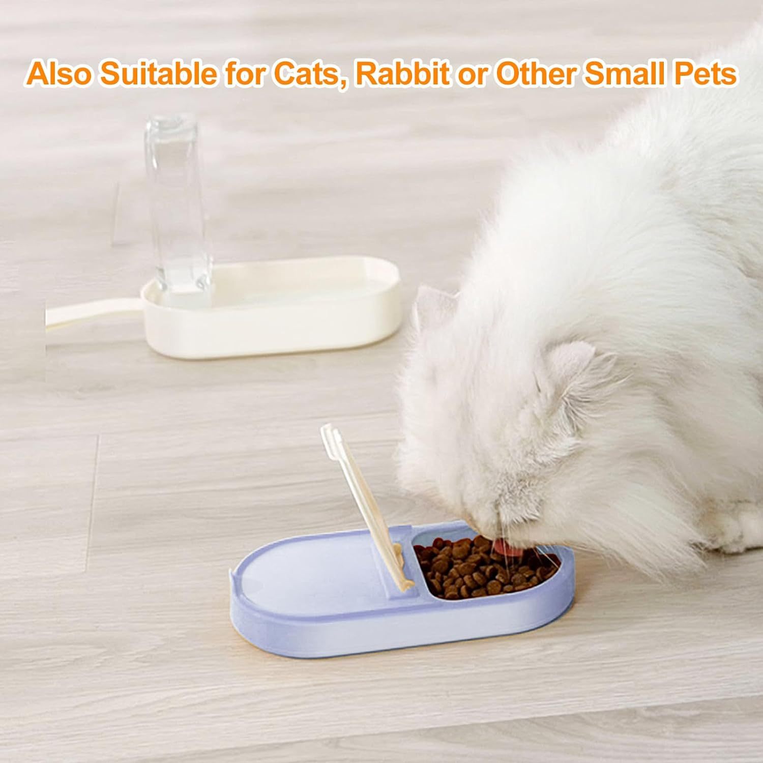 2-in-1 dog water bottle and feeder. Ideal for hiking and travel. Also suitable as a water bowl for cats and other pets.