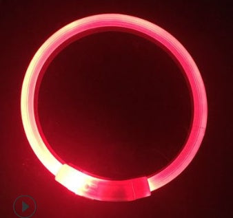 Wiederaufladbares LED-Hundehalsband mit USB-Anschluss, ideal für die Nacht, mit Teddy-Golden-Retriever-Design.
