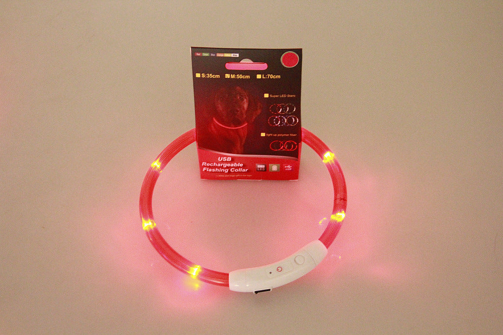 Collar Luminoso USB Recargable para Perros y Gatos – Seguridad Nocturna