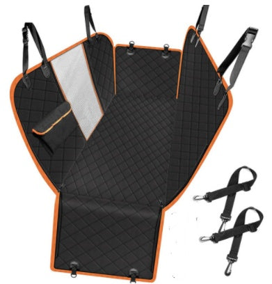 Protective car seat cover for dogs, with breathable mesh, hammock, pet safety protector, back seat mat with zipper and travel pocket