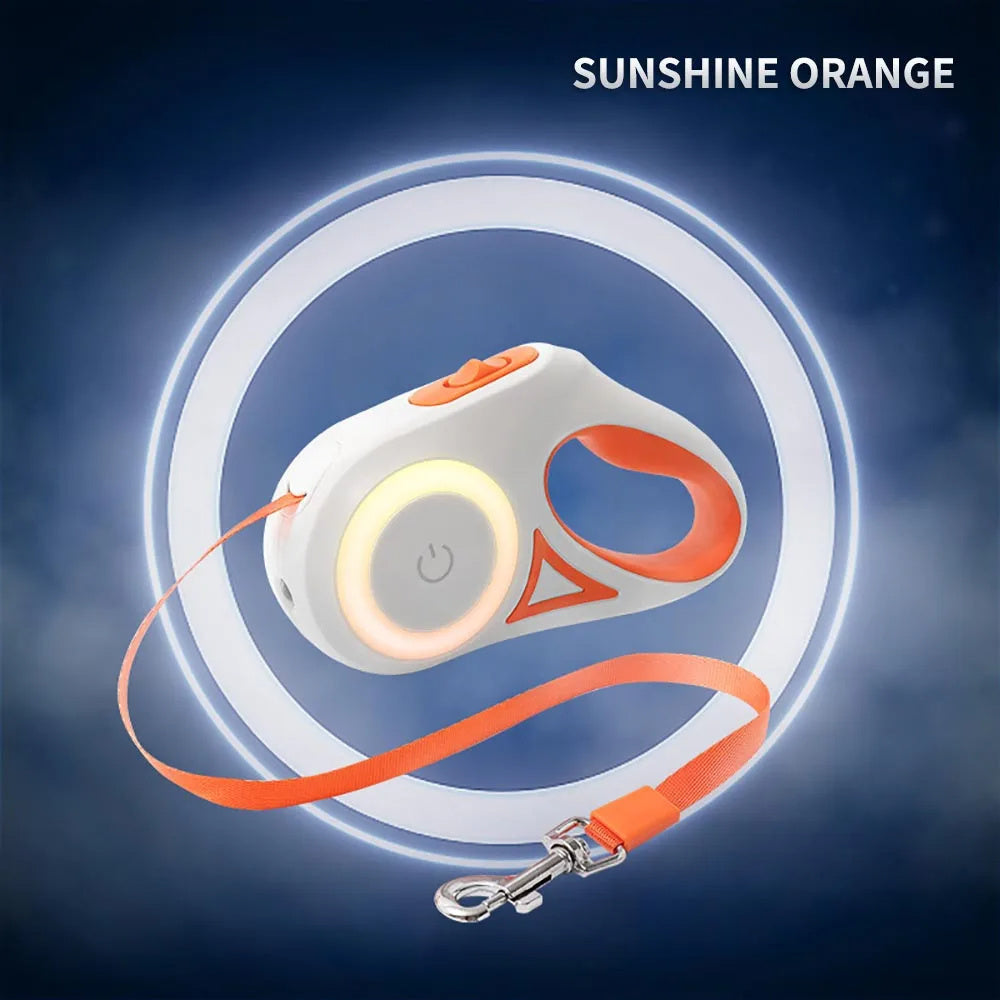 Leichte, einziehbare Hundeleine (3 m und 5 m) mit Zugkordel, robust und ideal zum Spazierengehen und Joggen mit großen Hunden. Auch als automatische Verlängerung für Katzen verwendbar.