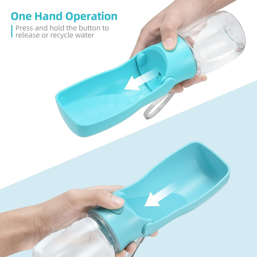 Botella de agua portátil para perros para paseos.