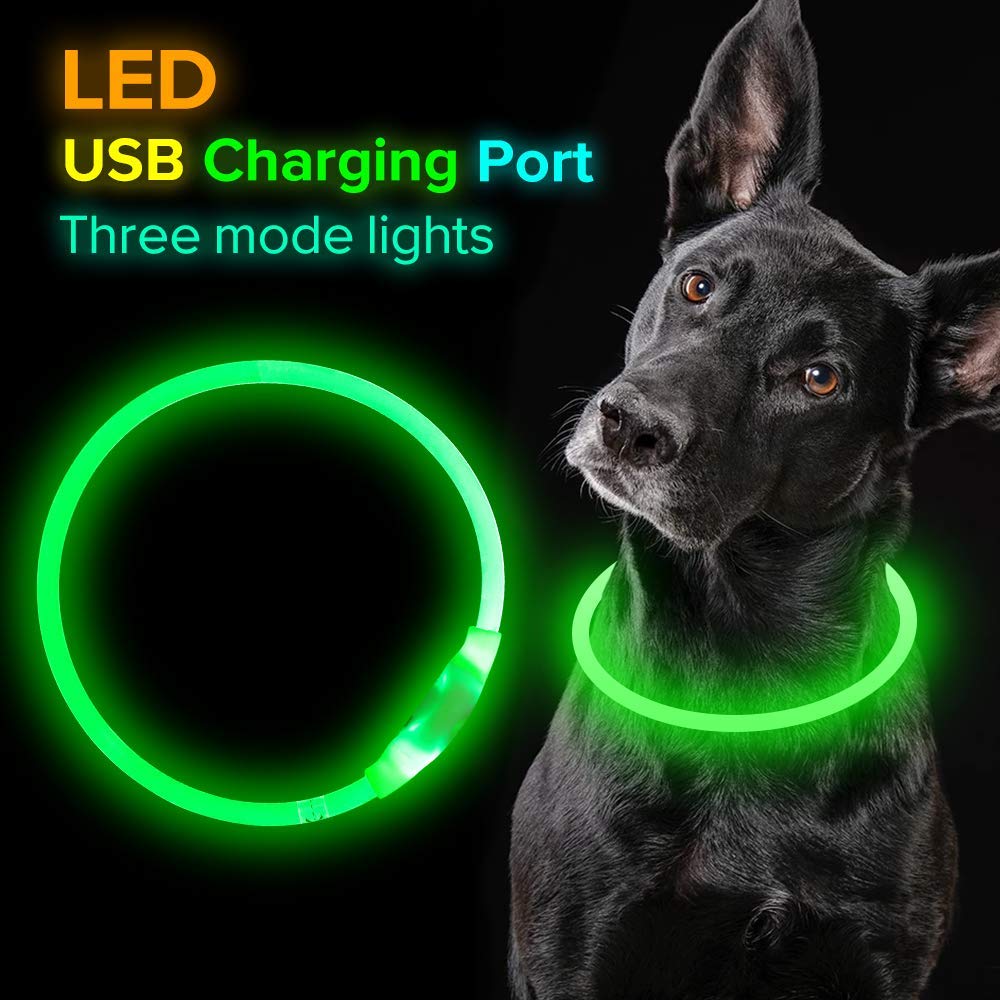 Collar Luminoso USB Recargable para Perros y Gatos – Seguridad Nocturna