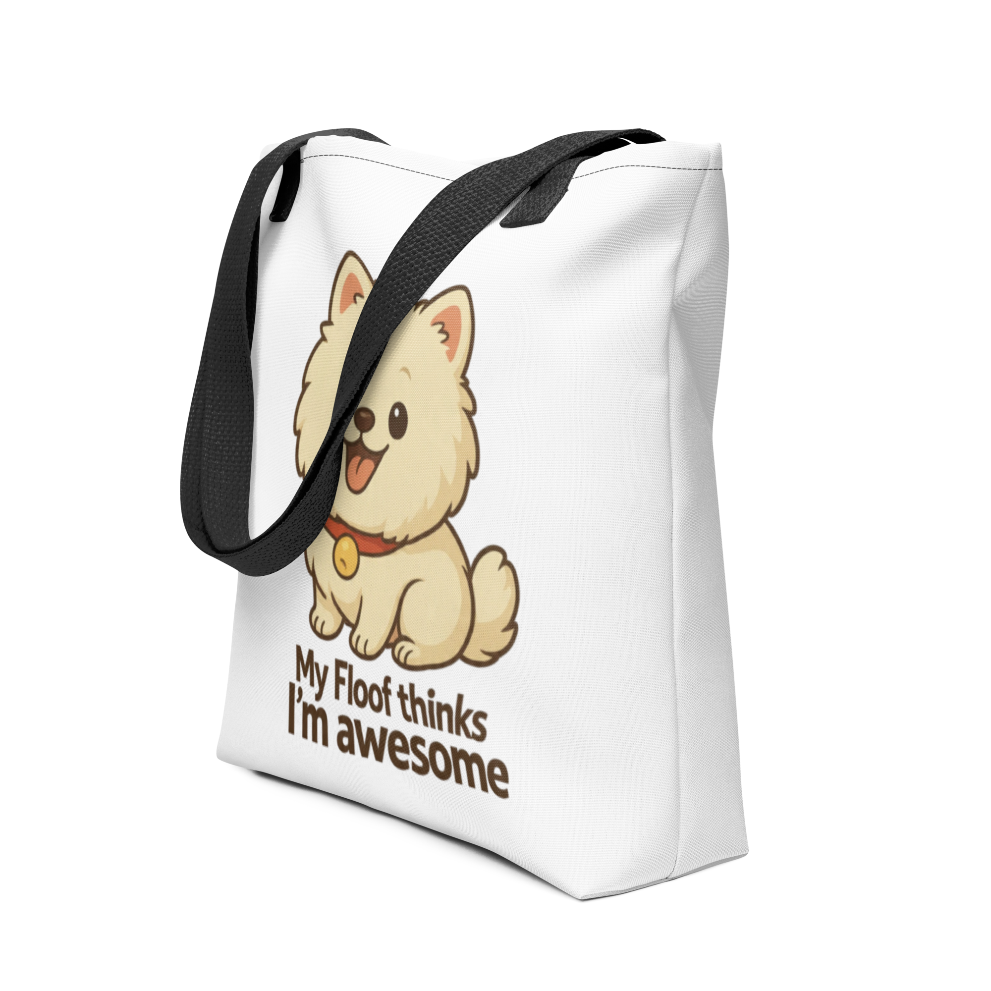🐾✨👜 Bolsa de tela All Over – “My Floof Thinks I’m Awesome”  Cuando Floof lo dice… lo dice en grande.