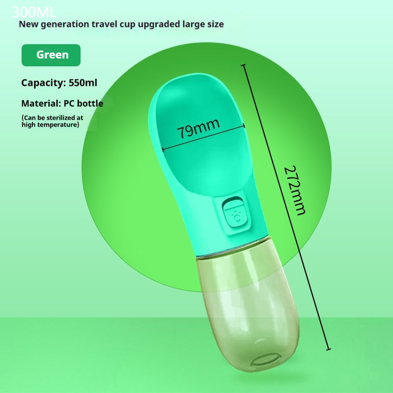 Comedero y bebedero portátil para mascotas, ideal para viajes y actividades al aire libre.