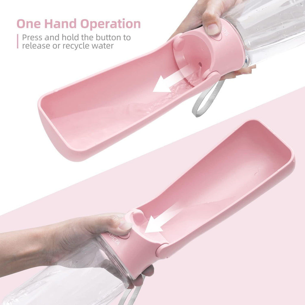 Botella de agua portátil para perros para paseos.