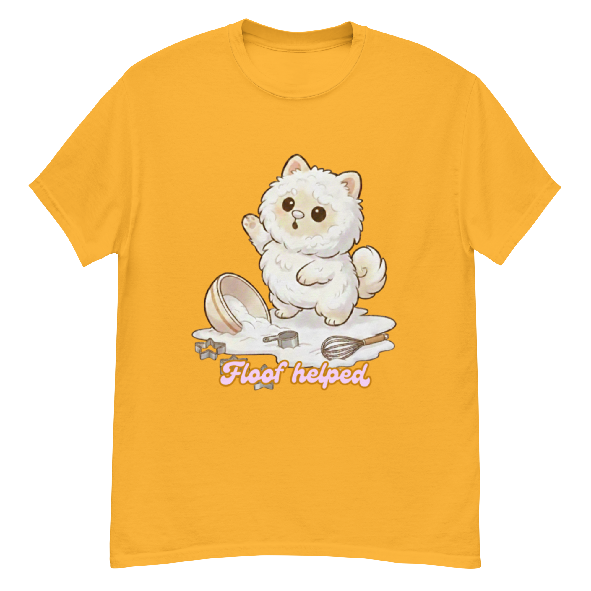 🍰🐶✨ Camiseta unisex – “Floof Helped”  Porque ayudar… ayudó. Más o menos.