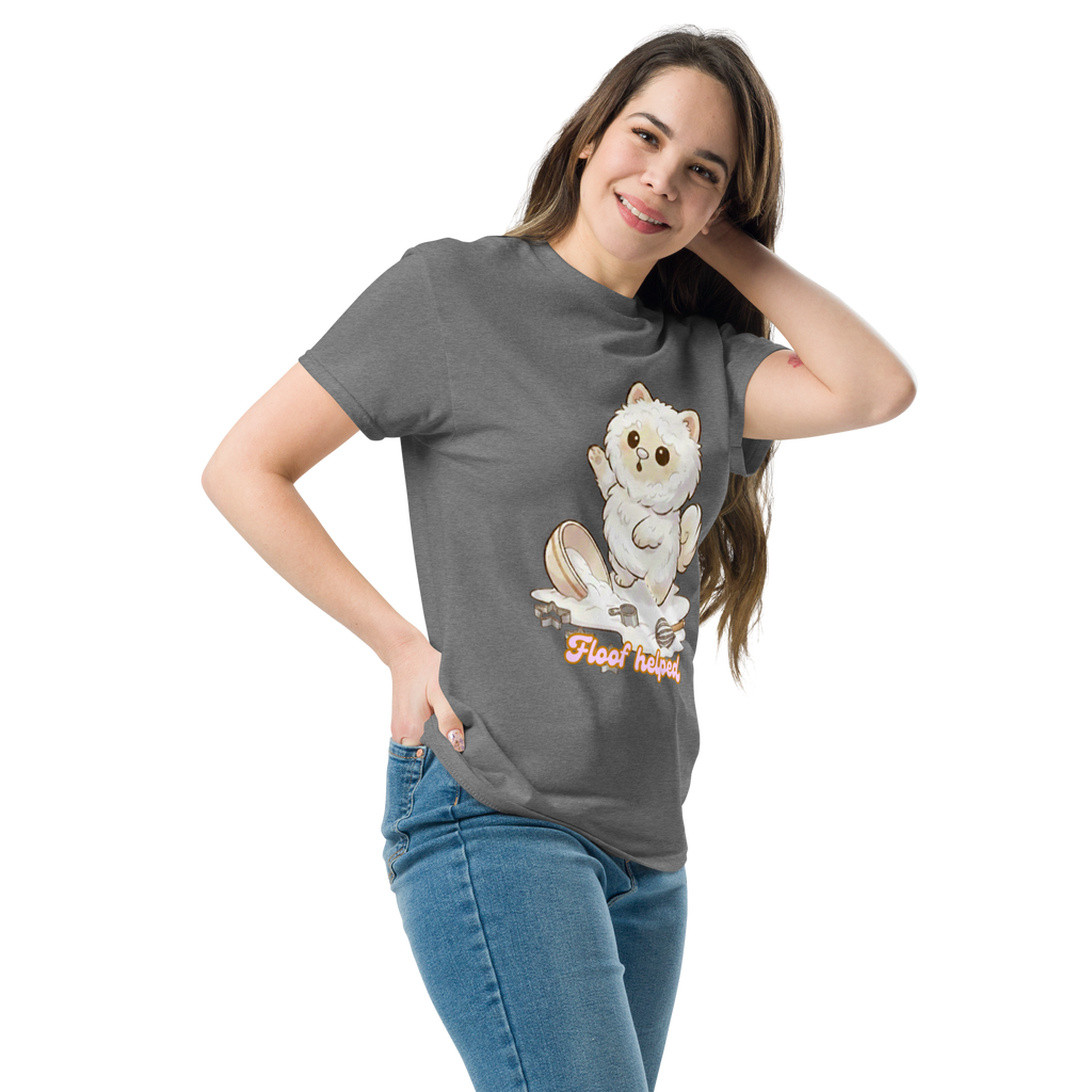 🍰🐶✨ Camiseta unisex – “Floof Helped”  Porque ayudar… ayudó. Más o menos.