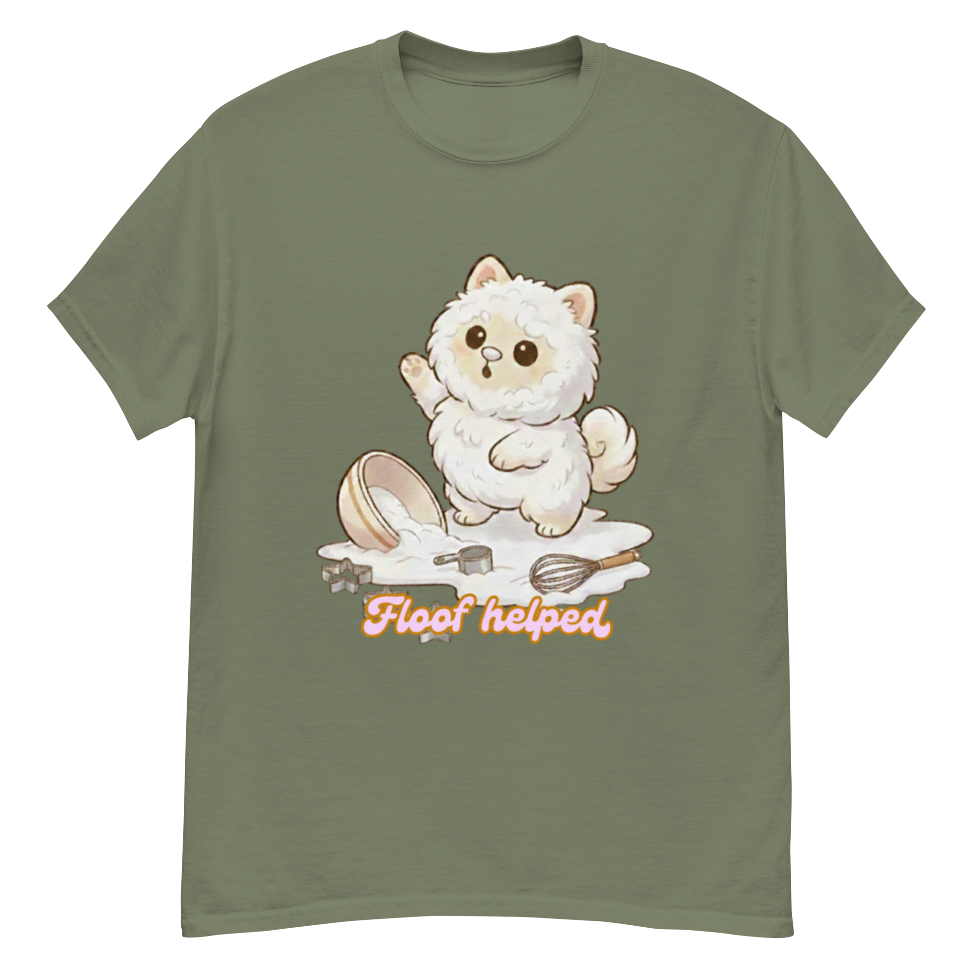 🍰🐶✨ Camiseta unisex – “Floof Helped”  Porque ayudar… ayudó. Más o menos.