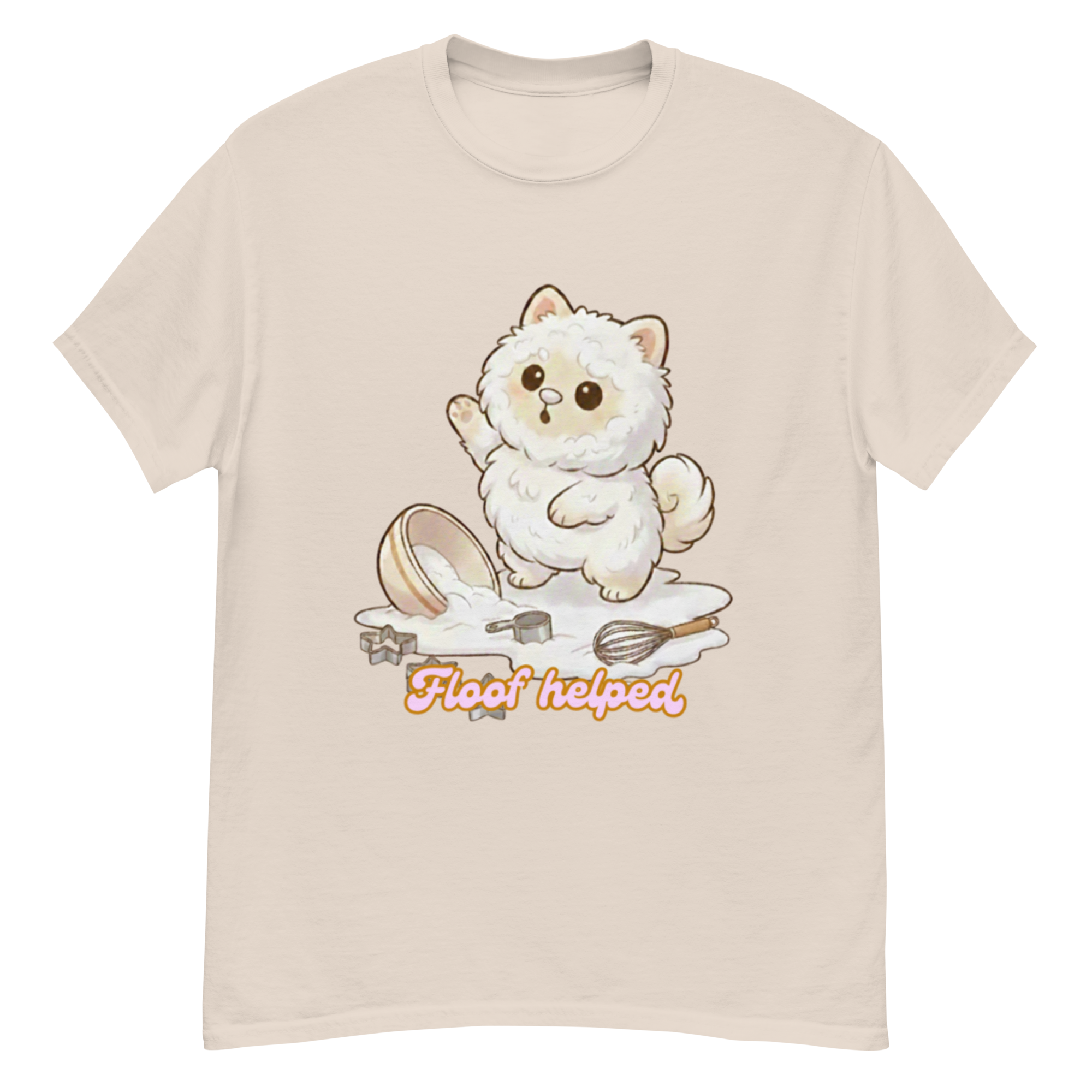 🍰🐶✨ Camiseta unisex – “Floof Helped”  Porque ayudar… ayudó. Más o menos.