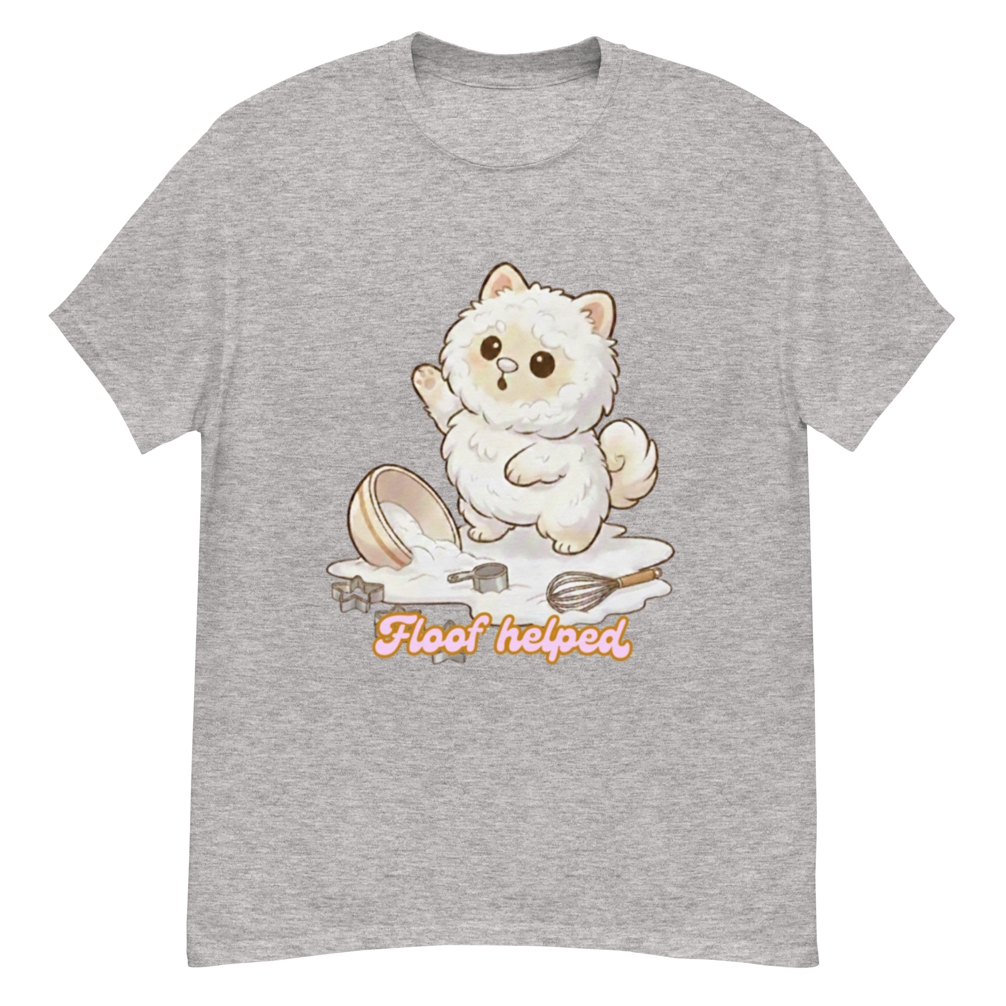 🍰🐶✨ Camiseta unisex – “Floof Helped”  Porque ayudar… ayudó. Más o menos.
