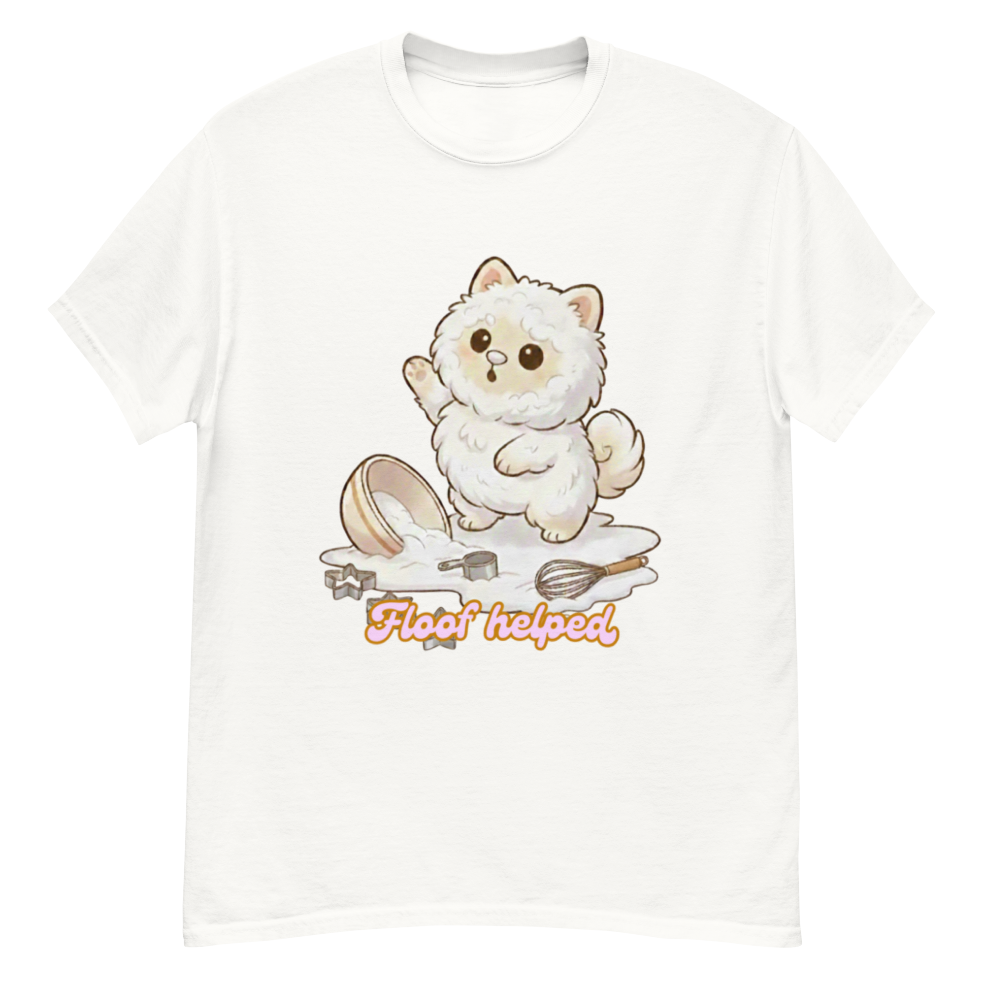🍰🐶✨ Camiseta unisex – “Floof Helped”  Porque ayudar… ayudó. Más o menos.
